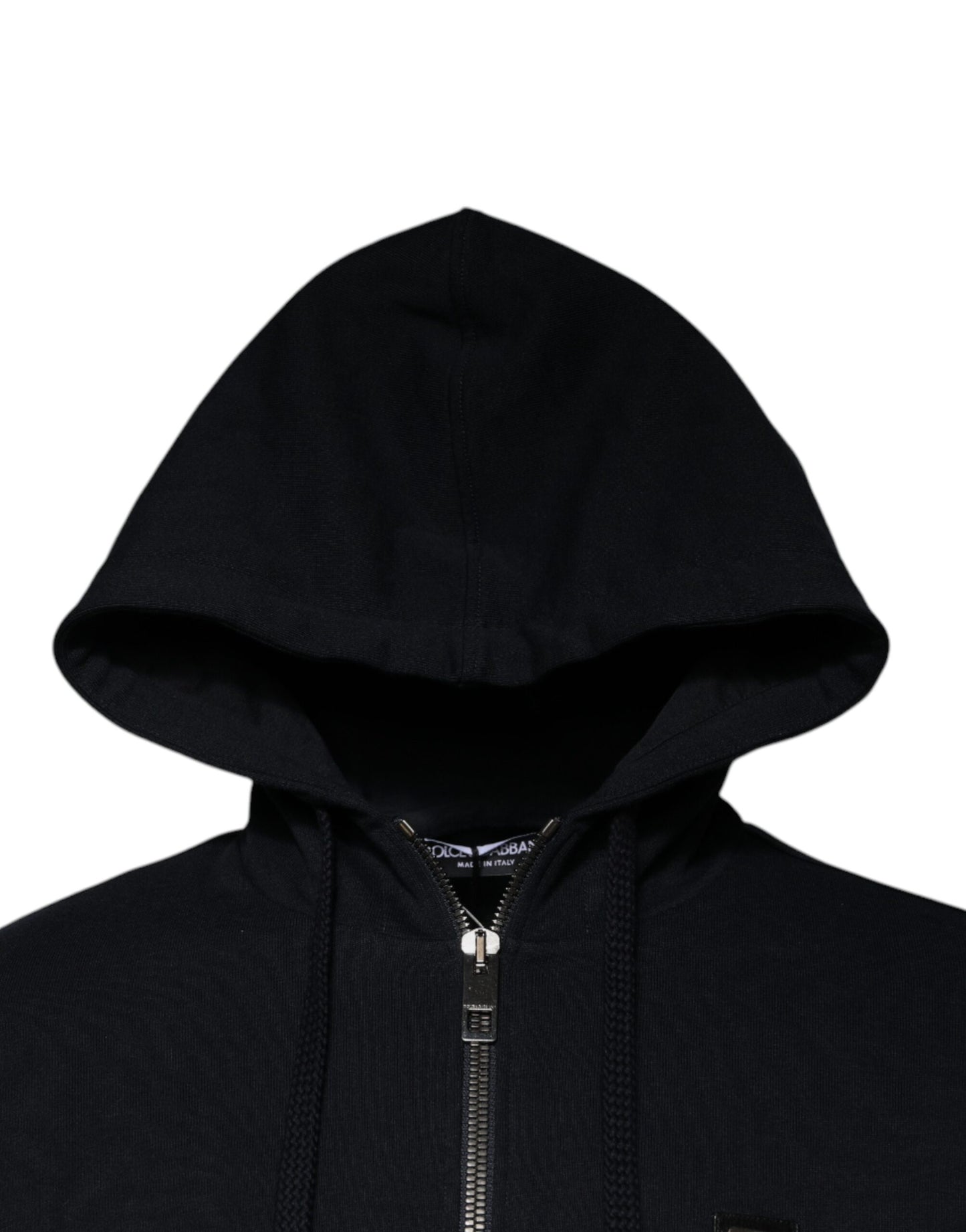 Dolce & Gabbana Blaues Logo Sweatshirt mit Kapuze und Reißverschluss Pullover