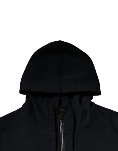 Dolce & Gabbana Blaues Logo Sweatshirt mit Kapuze und Reißverschluss Pullover