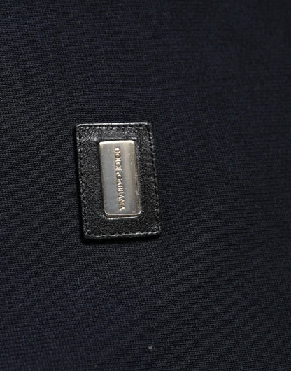 Dolce & Gabbana Blaues Logo Sweatshirt mit Kapuze und Reißverschluss Pullover