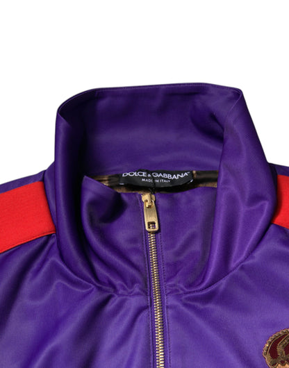 Dolce & Gabbana Lila Jahr des Schweins Bomberpullover mit Reißverschluss