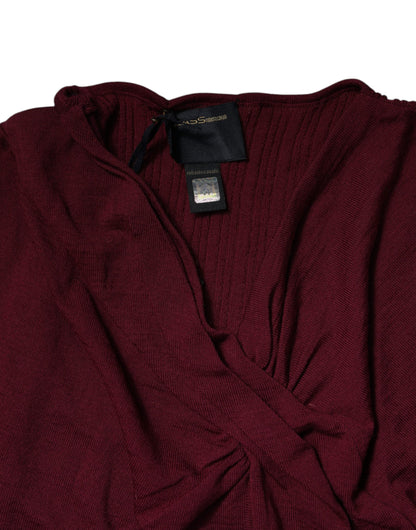Roberto Cavalli Kastanienbrauner Pullover Schlüsselloch-Strickpullover