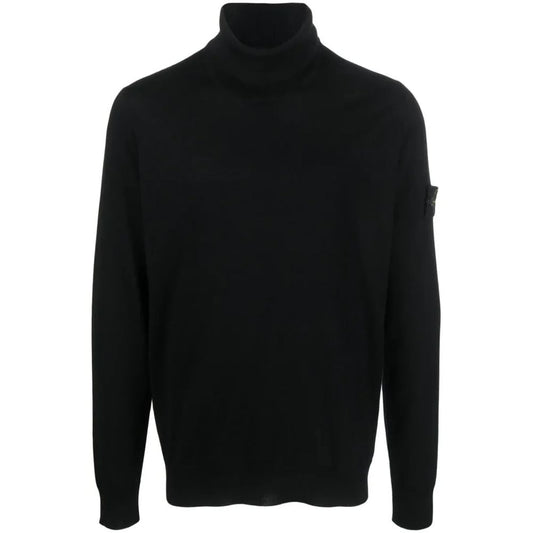 Stone Island Schwarzer Pullover aus Wolle für Männer