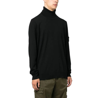 Stone Island Schwarzer Pullover aus Wolle für Männer