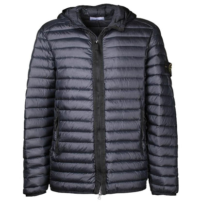 Stone Island Blaue Nylonjacke