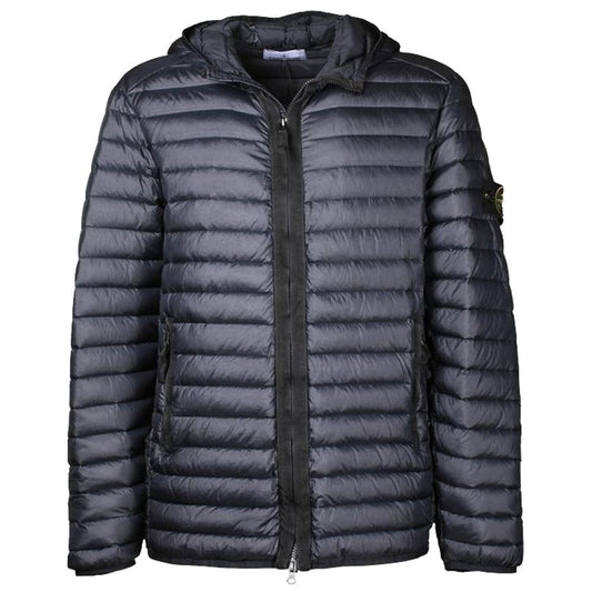 Stone Island Blaue Nylonjacke