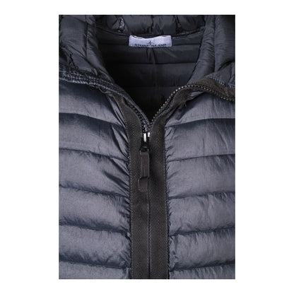 Stone Island Blaue Nylonjacke