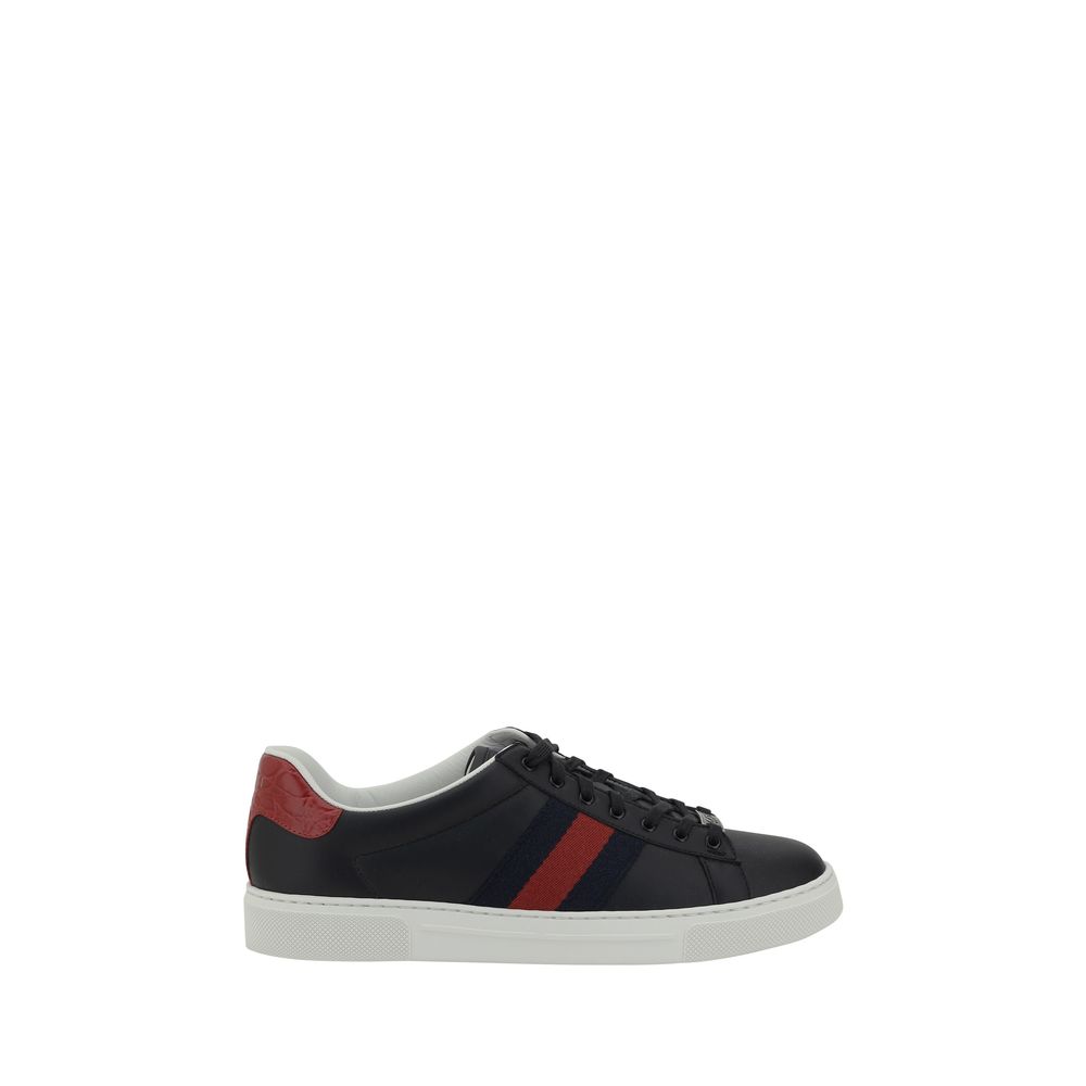 Gucci Schwarze Leder-Sneakers