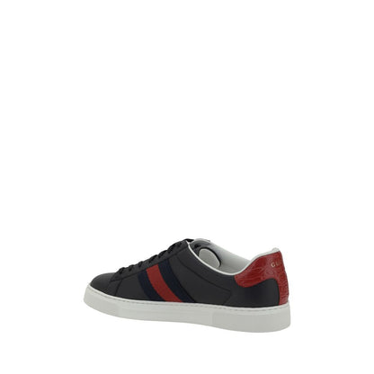 Gucci Schwarze Leder-Sneakers