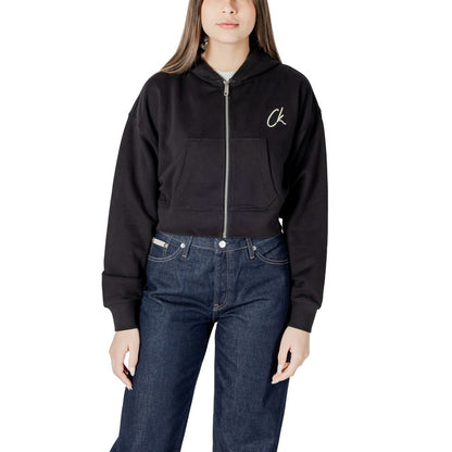 Calvin Klein Jeans Schwarzer Baumwoll-Kapuzenpulli