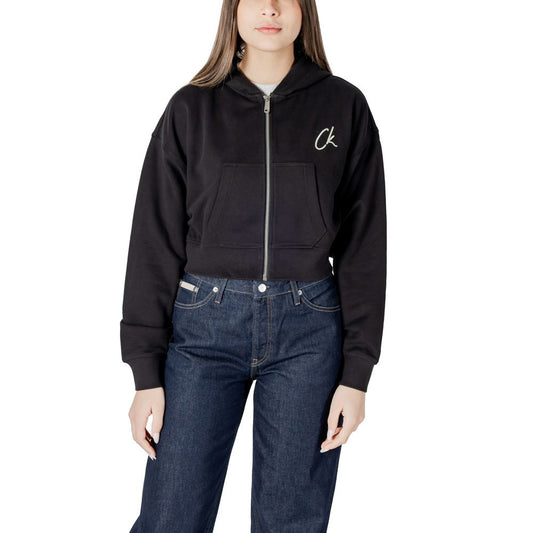 Calvin Klein Jeans Schwarzer Baumwoll-Kapuzenpulli