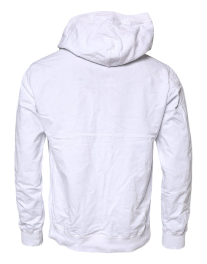 Dolce & Gabbana Weißes Baumwoll-Sweatshirt mit Kapuze Pullover