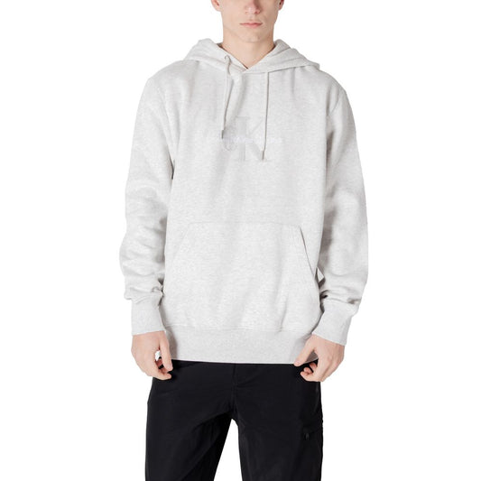 Calvin Klein Jeans Grauer Baumwoll-Kapuzenpulli