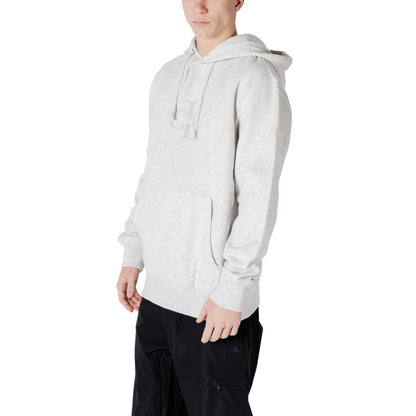 Calvin Klein Jeans Grauer Baumwoll-Kapuzenpulli