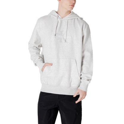 Calvin Klein Jeans Grauer Baumwoll-Kapuzenpulli