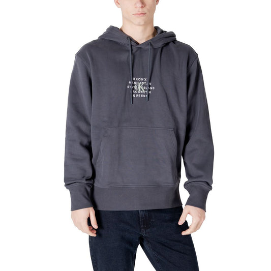 Calvin Klein Jeans Grauer Baumwoll-Kapuzenpulli