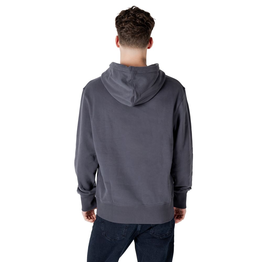 Calvin Klein Jeans Grauer Baumwoll-Kapuzenpulli