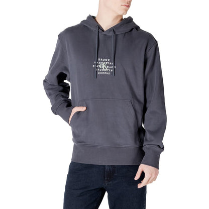 Calvin Klein Jeans Grauer Baumwoll-Kapuzenpulli