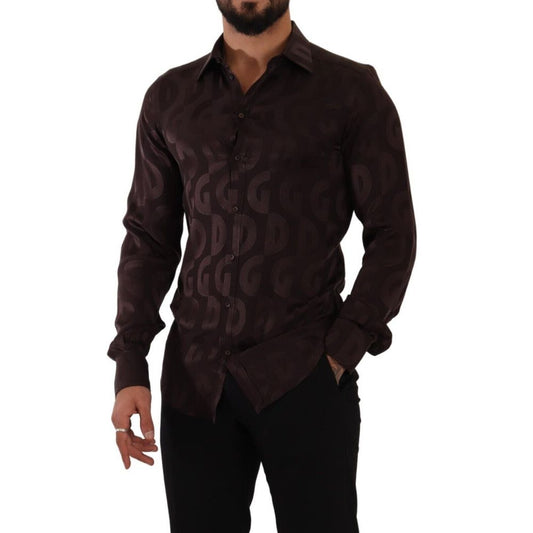 Dolce & Gabbana Bordeauxfarbenes Seidenhemd