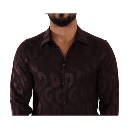 Dolce & Gabbana Bordeauxfarbenes Seidenhemd
