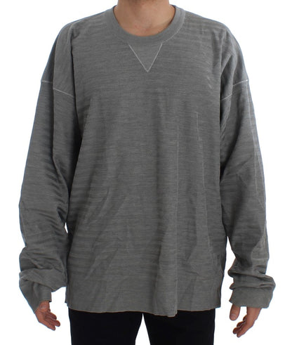 Dolce & Gabbana Grauer Seidenpullover mit Rundhalsausschnitt