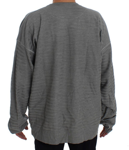 Dolce & Gabbana Grauer Seidenpullover mit Rundhalsausschnitt