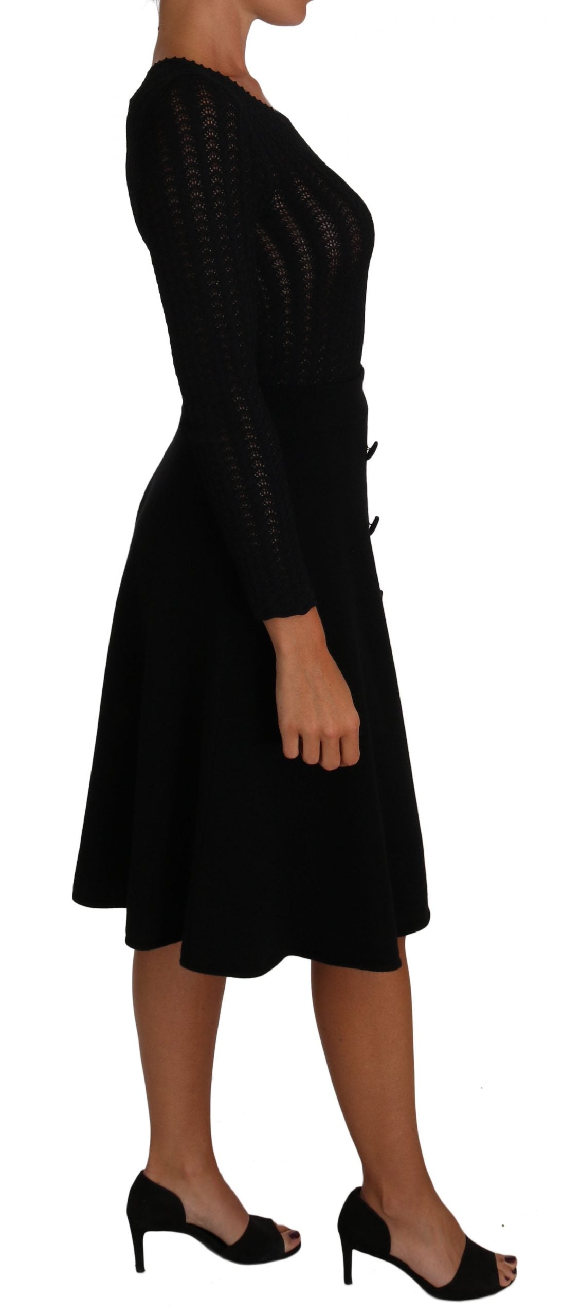 Dolce &amp; Gabbana Elegant Black Knit Sheath Dress