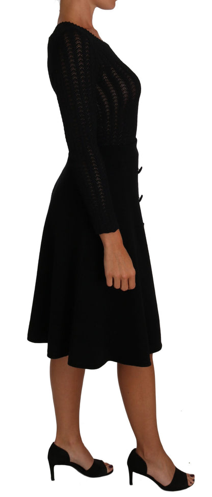 Dolce &amp; Gabbana Elegant Black Knit Sheath Dress