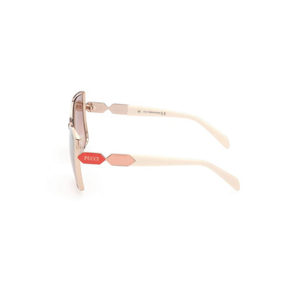 Emilio Pucci Weiße Metall-Sonnenbrille