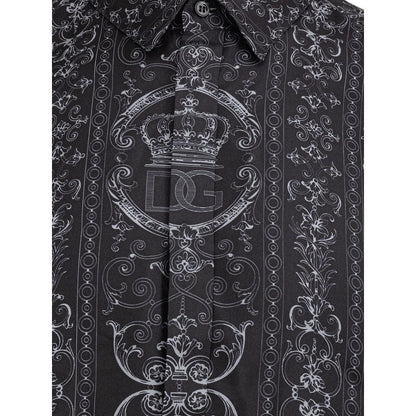 Dolce & Gabbana Graues Seidenhemd