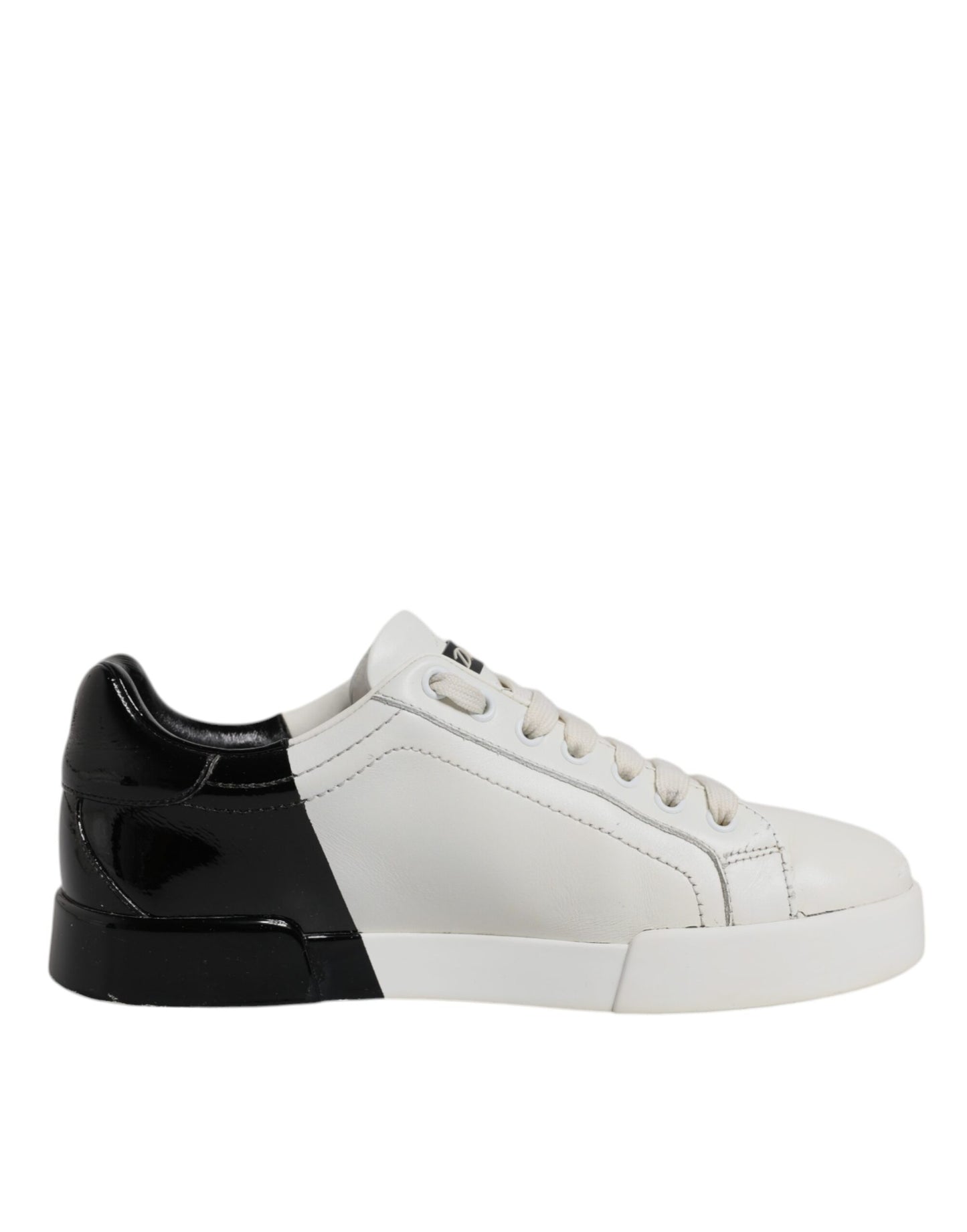 Dolce & Gabbana Weiß Schwarz Logo Portofino Herren Sneaker Schuhe