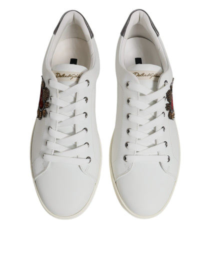 Dolce & Gabbana Weiß Leder Herz verschönert Turnschuhe Schuhe
