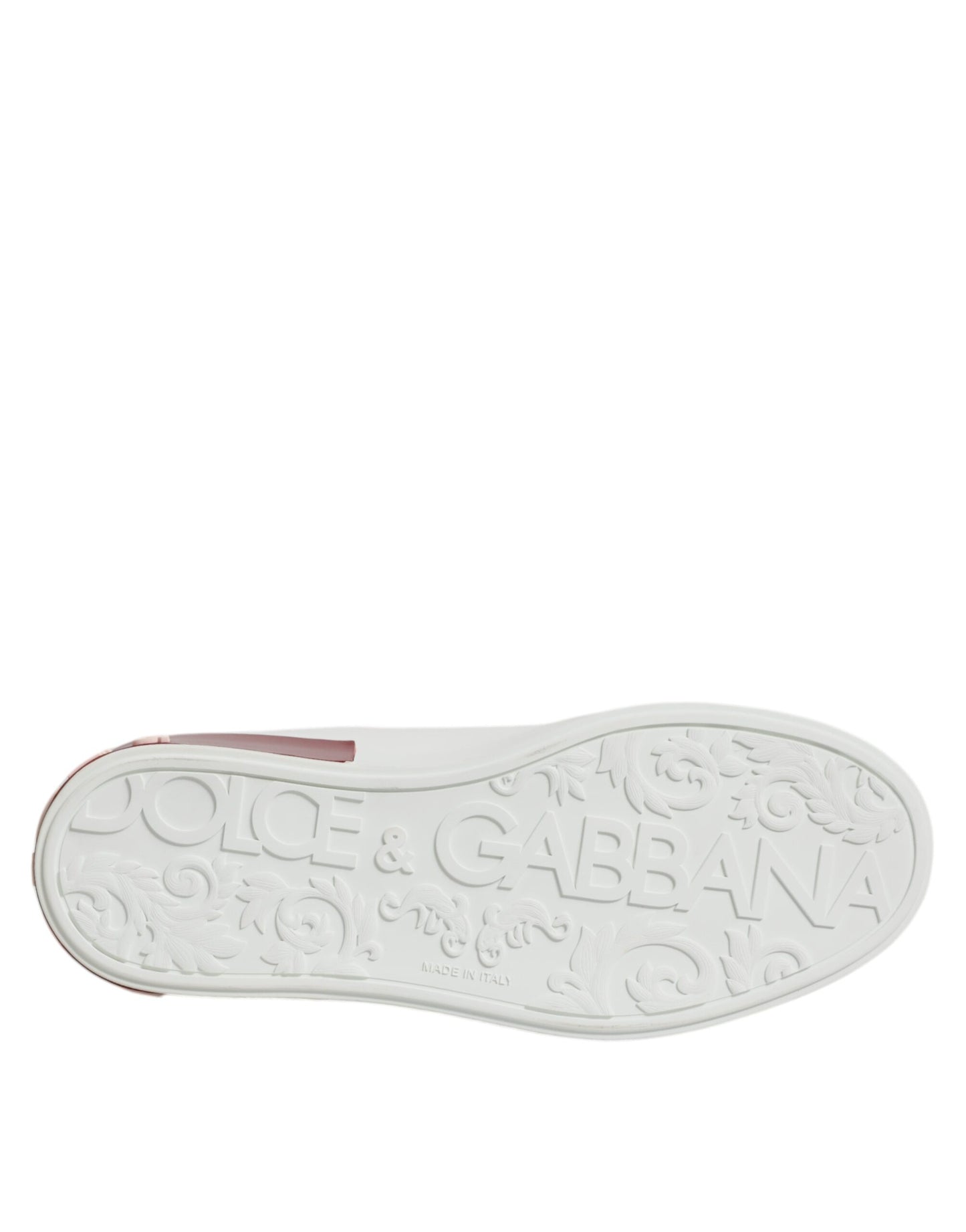 Dolce & Gabbana Weiß Rot Leder Portofino Männer Sneaker Schuhe