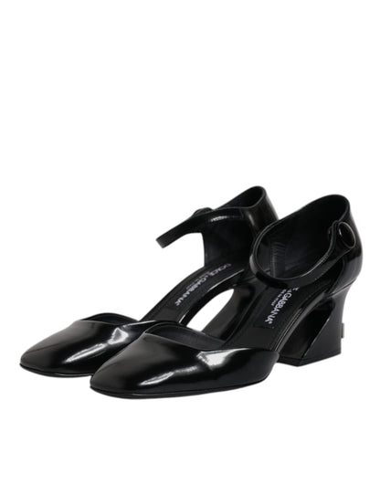 Dolce & Gabbana Schwarze Leder Jackie Riemchensandalen Schuhe