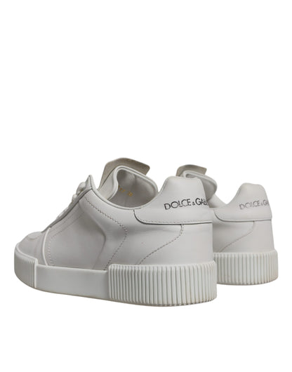 Dolce & Gabbana Weiß Miami Leder Low Top Turnschuhe Schuhe