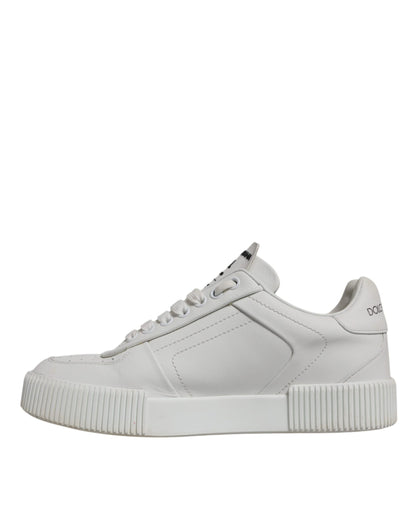 Dolce & Gabbana Weiß Miami Leder Low Top Turnschuhe Schuhe