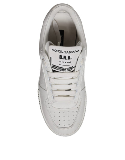 Dolce & Gabbana Weiß Miami Leder Low Top Turnschuhe Schuhe