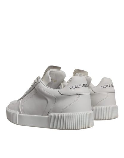 Dolce & Gabbana Weiß Miami Leder Low Top Turnschuhe Schuhe