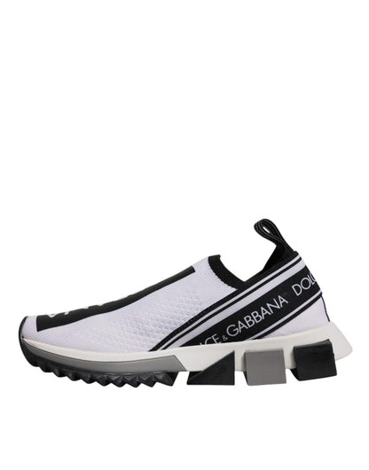 Dolce & Gabbana Weiß Schwarz Slip On Sorrento Sneakers Schuhe