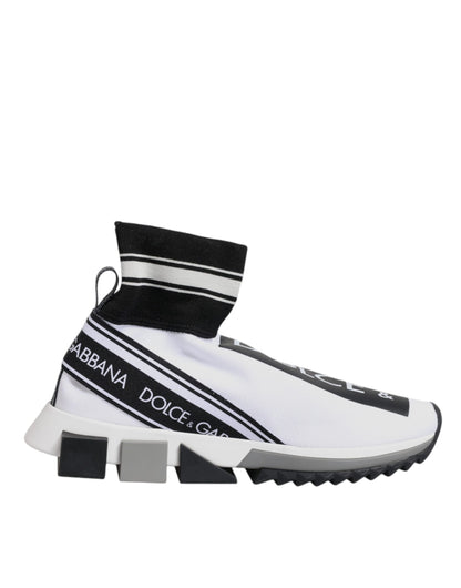 Dolce & Gabbana Weiß Schwarz Sorrento Socken Sneakers Schuhe