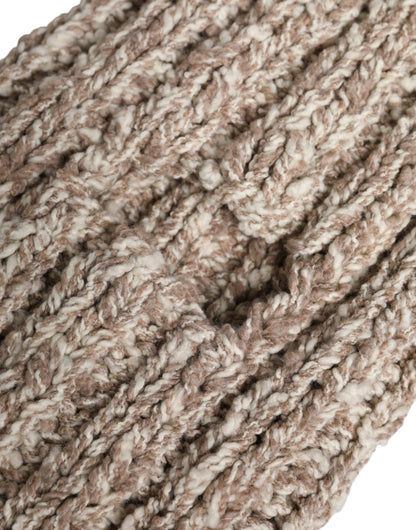 Dolce & Gabbana Beige Wolle gestrickt Skimaske Balaclava Hut