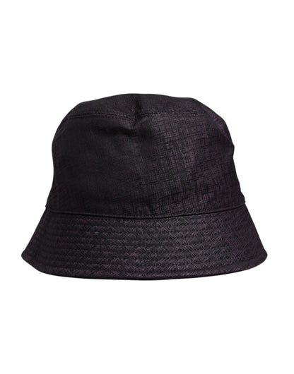 Dolce & Gabbana Schwarzer Nylon-Eimerhut mit breiter Krempe