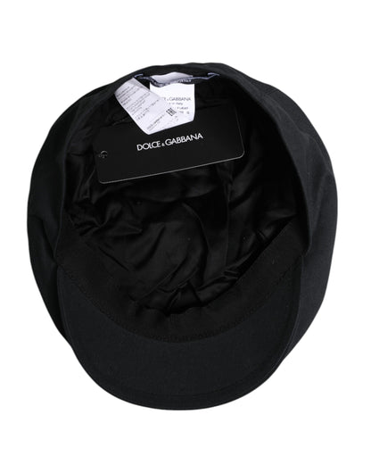 Dolce & Gabbana Schwarzer Baumwolle Newsboy Capello Cabbie Hut