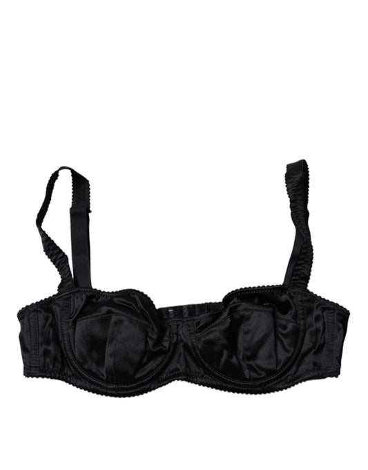 Dolce & Gabbana Schwarzer Seidenstretch-Balconette-BH Unterwäsche