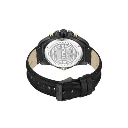 Police Schwarze Kunstlederuhr