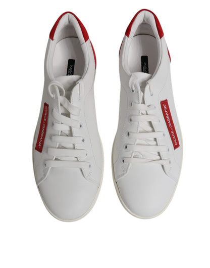 Dolce & Gabbana Weiß Wildleder Leder Low Top Turnschuhe Schuhe