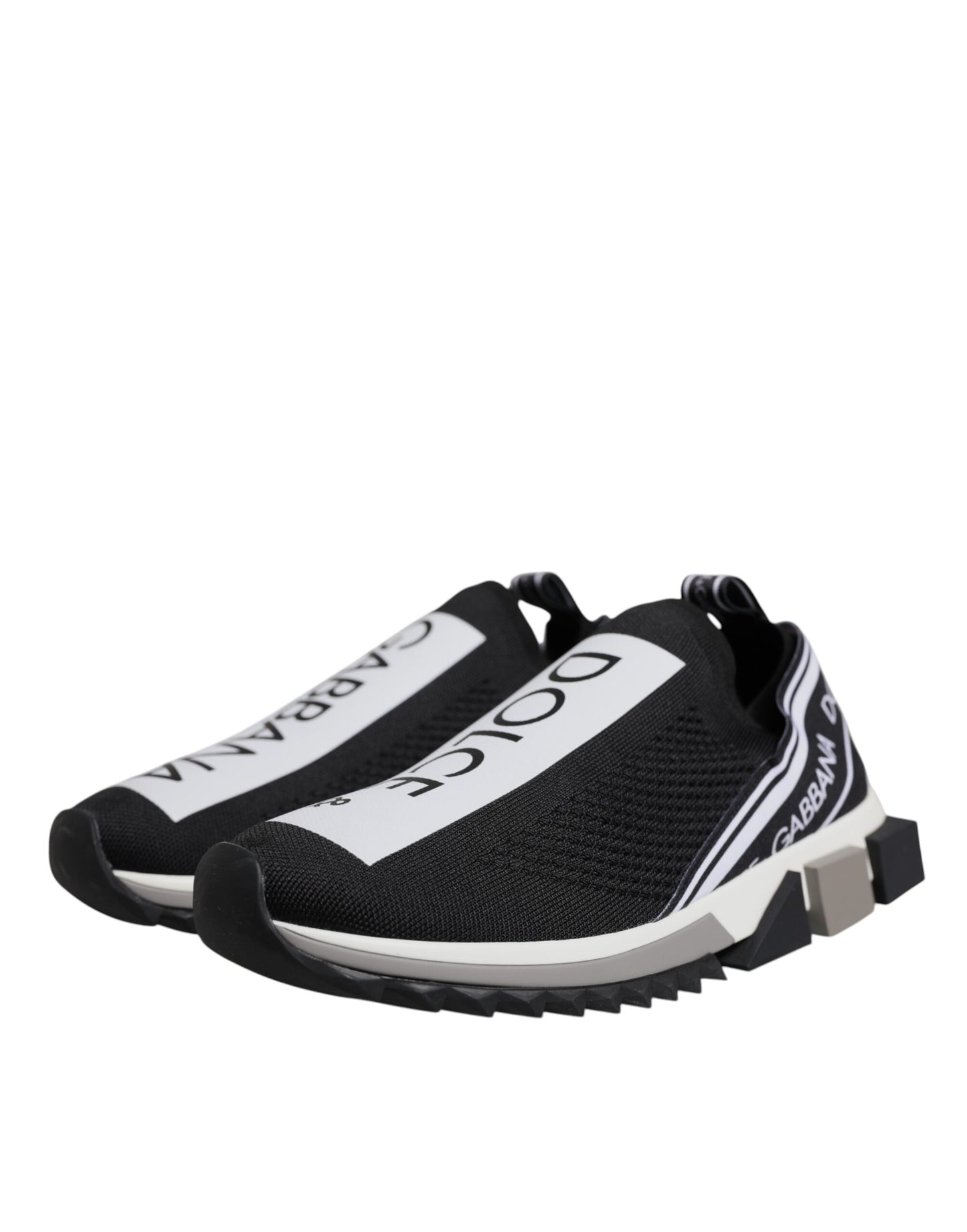 Dolce & Gabbana Schwarz Weiß Slip On Sorrento Sneakers Schuhe