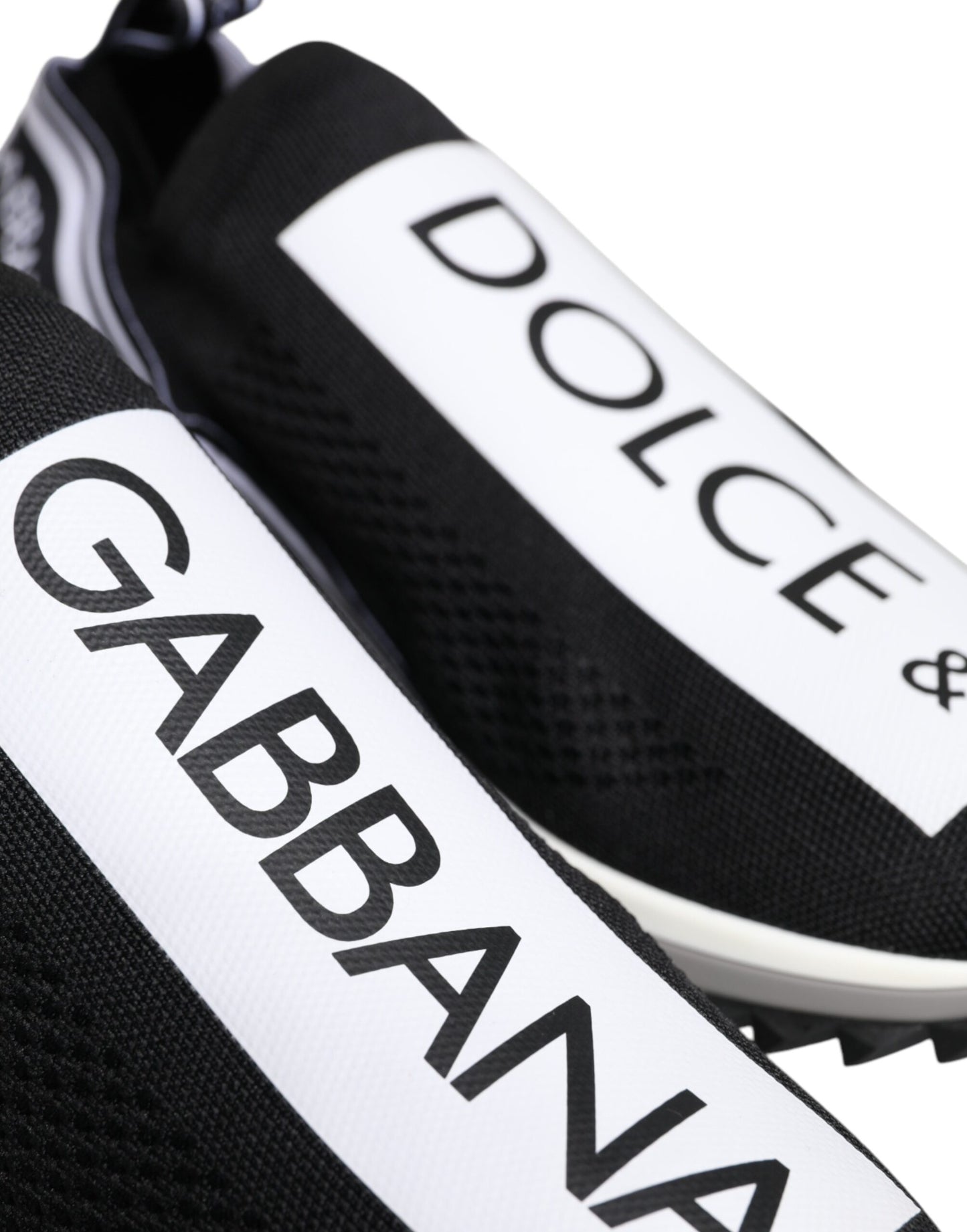 Dolce & Gabbana Schwarz Weiß Slip On Sorrento Sneakers Schuhe