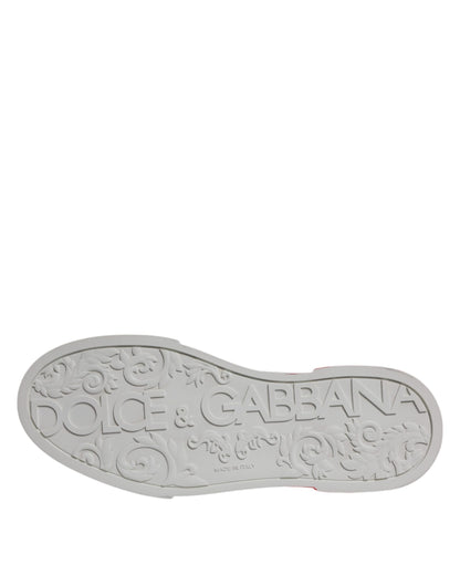 Dolce & Gabbana Weiß Rot Leder Logo Low Top Sneakers Schuhe