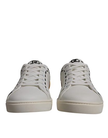 Dolce & Gabbana Weiß Wildleder Leder Low Top Turnschuhe Schuhe