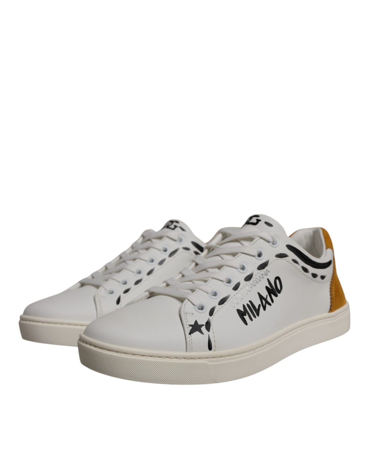 Dolce & Gabbana Weiß Wildleder Leder Low Top Turnschuhe Schuhe